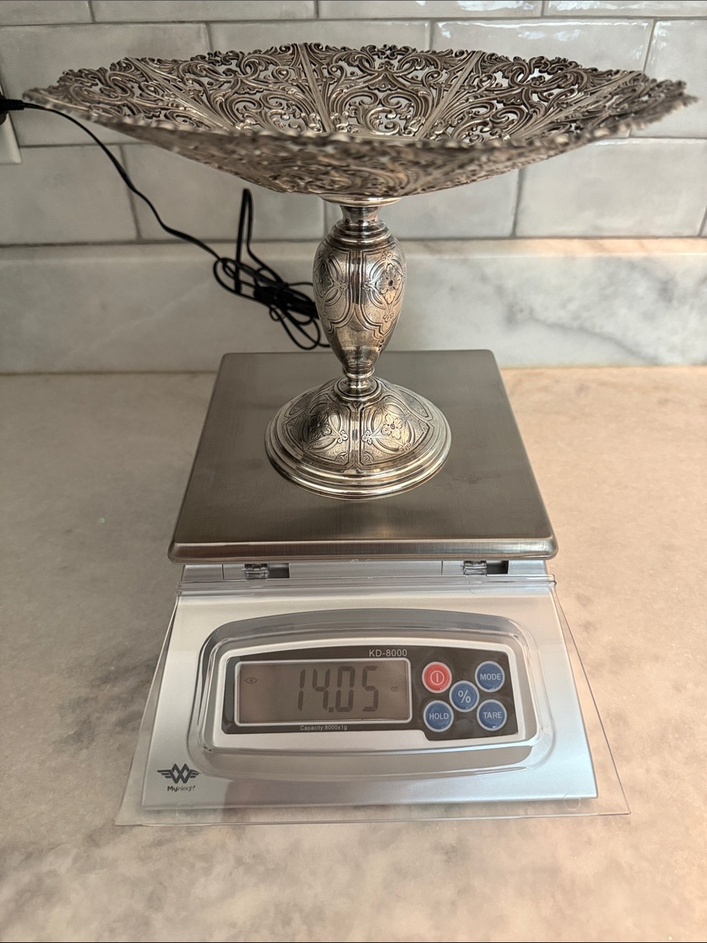 Antique Tiffany & Co. Sterling Silver Tazza Pedestal Centerpiece BB1754 Rare - Picture 9 of 10